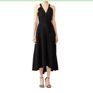 Nina Ricci Deep Back Midi Dress Black Size 6